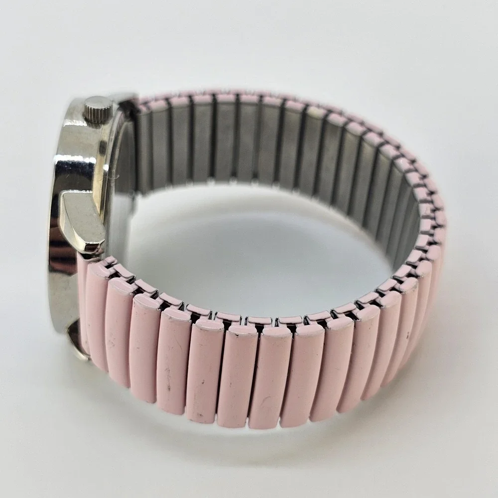 Women's Watch 36MM Pink Dial Pink Stretch Metal Band 5.75